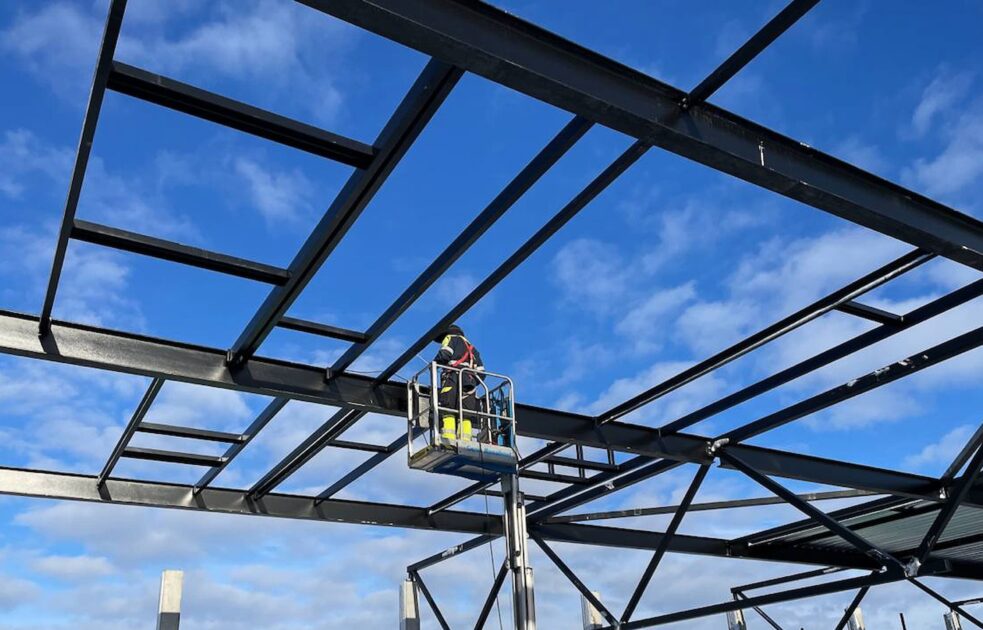 Installation of steel structures.