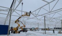 Installation of steel structures.